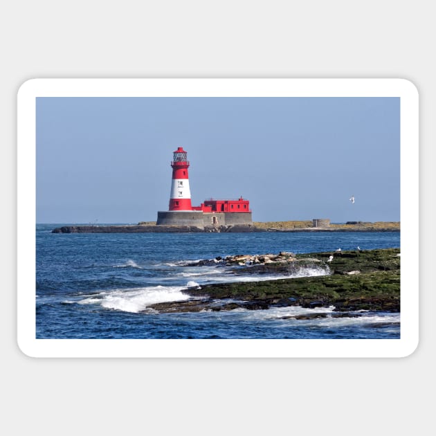 Longstone Lighthouse on the Farne Islands, Northumberland, UK Sticker by richflintphoto